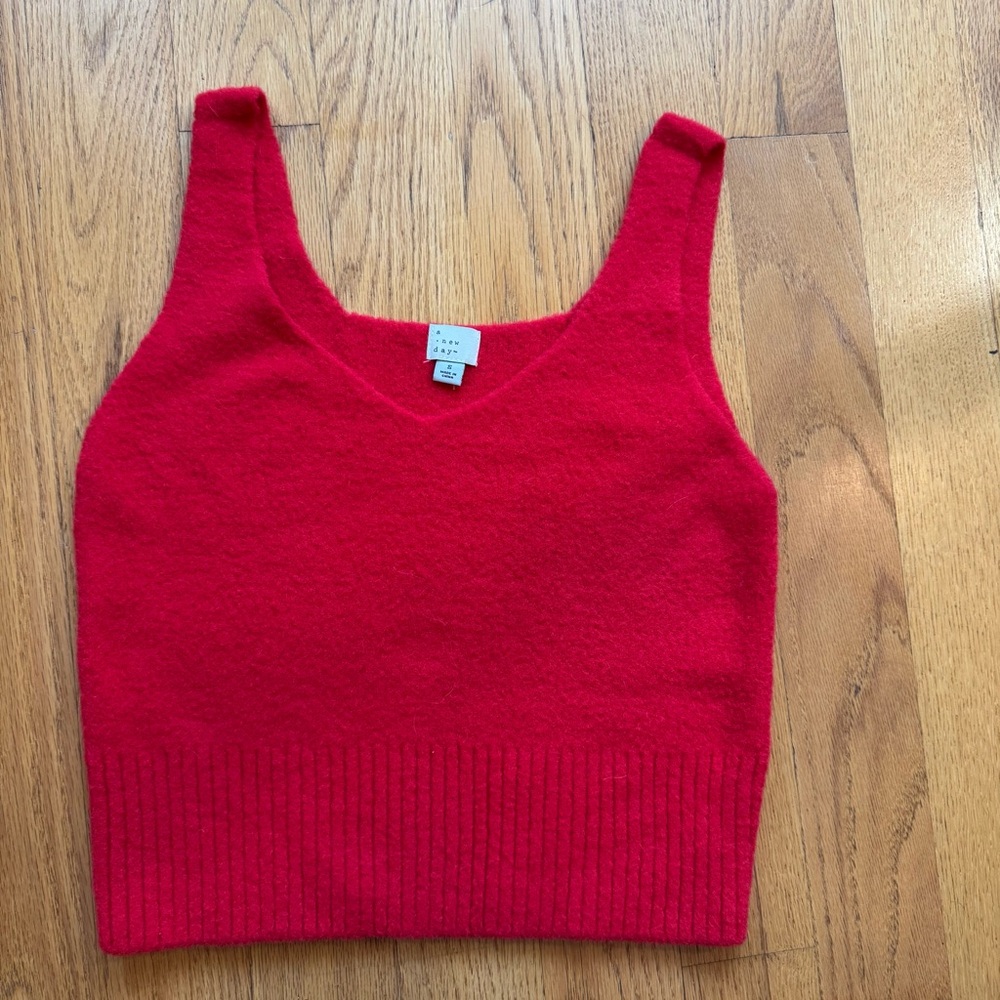 a new day Red Knit Top